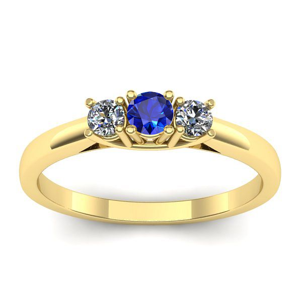 Inel logodna cu safir rotund