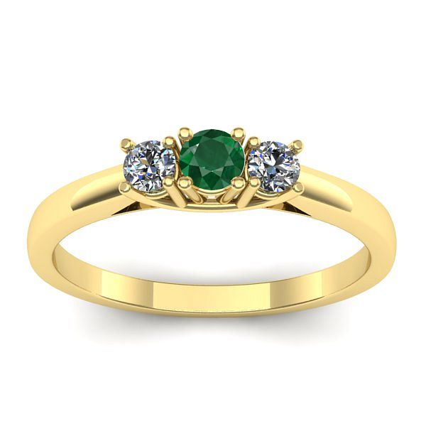 Inel de logodna cu smarald rotund