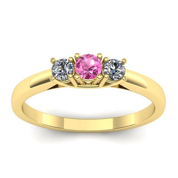 Inel cu safir roz rotund