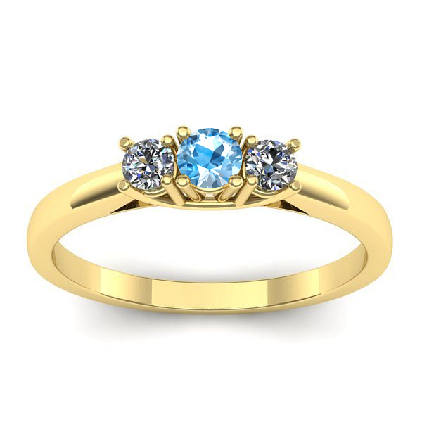 Inel logodna cu topaz blue rotund