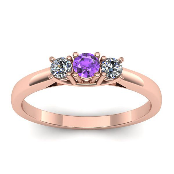 Inel de logodna cu ametist rotund