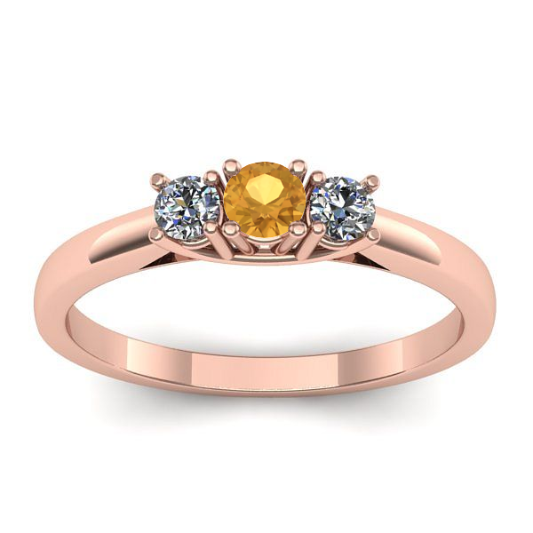 Inel cu citrin rotund