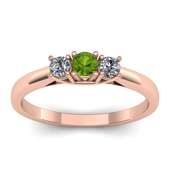 Inel cu peridot rotund