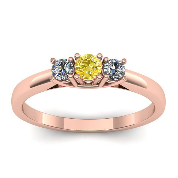 Inel logodna cu safir galben rotund