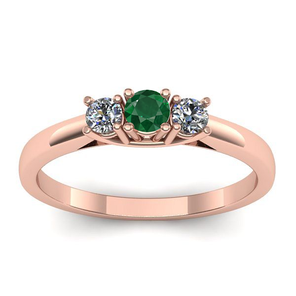 Inel logodna cu smarald rotund