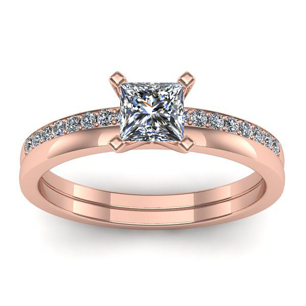 Inel de logodna cu safir alb patrat