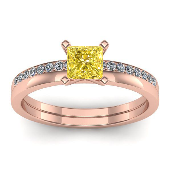 Inel cu safir galben patrat