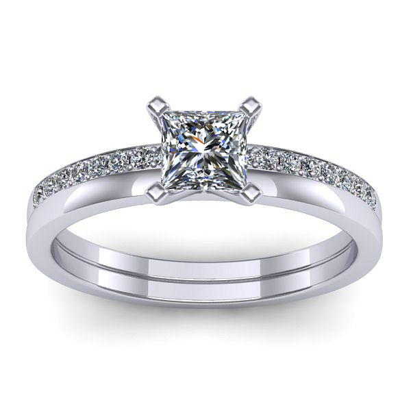 Inel de logodna cu diamant patrat