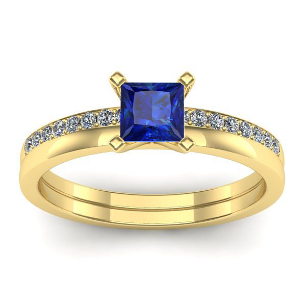 Inel de logodna cu safir patrat