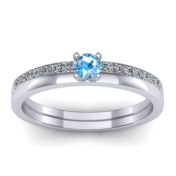 Inel cu topaz blue rotund