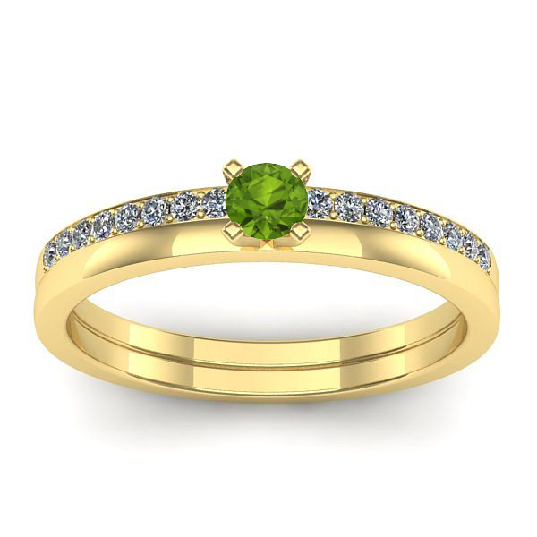 Inel de logodna cu peridot rotund