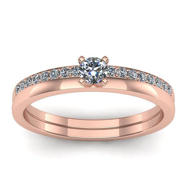 Inel logodna cu diamant rotund