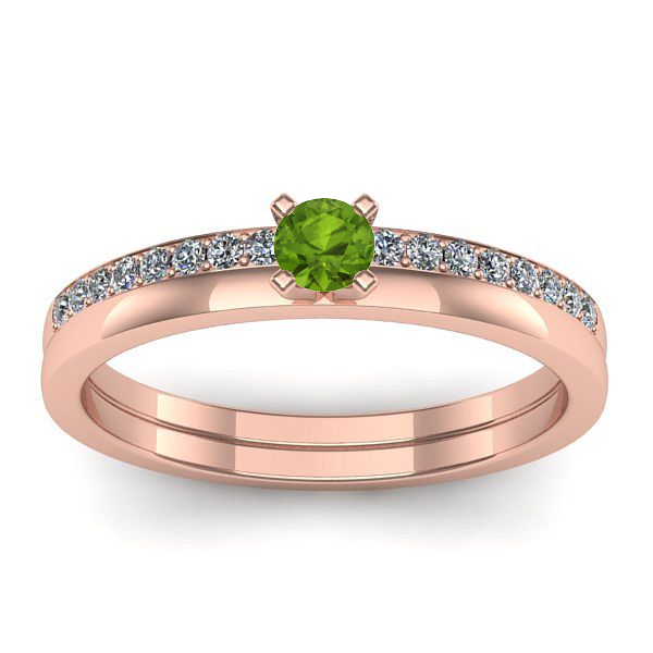 Inel logodna cu peridot rotund