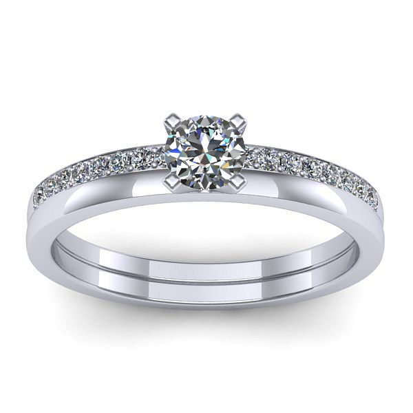 Inel cu diamant rotund