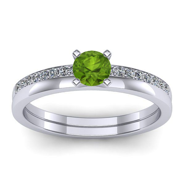 Inel cu peridot rotund