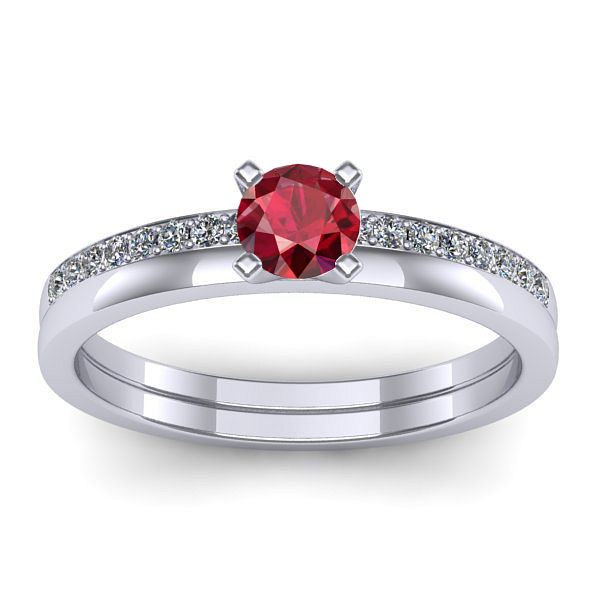 Inel cu rubin rotund