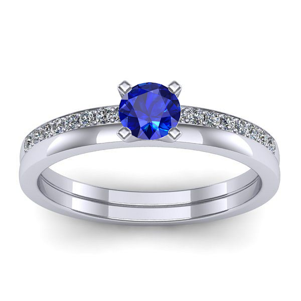 Inel de logodna cu safir rotund
