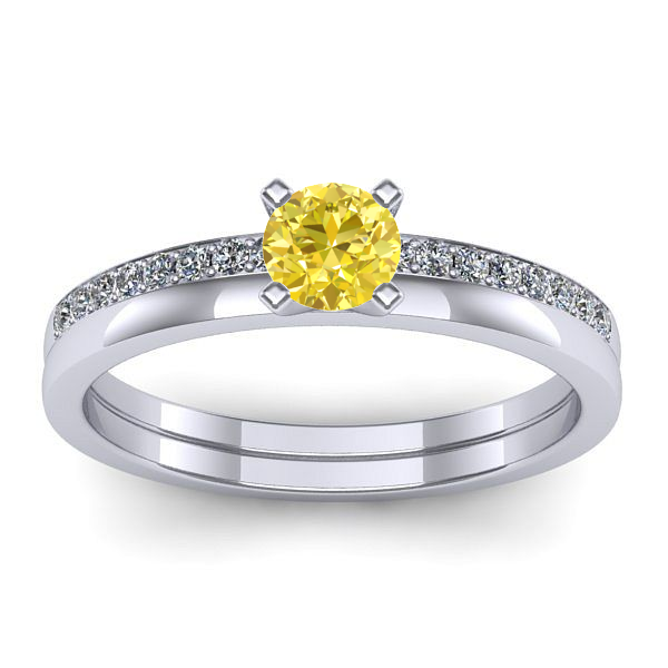 Inel de logodna cu safir galben rotund