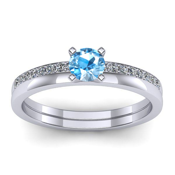 Inel cu topaz blue rotund