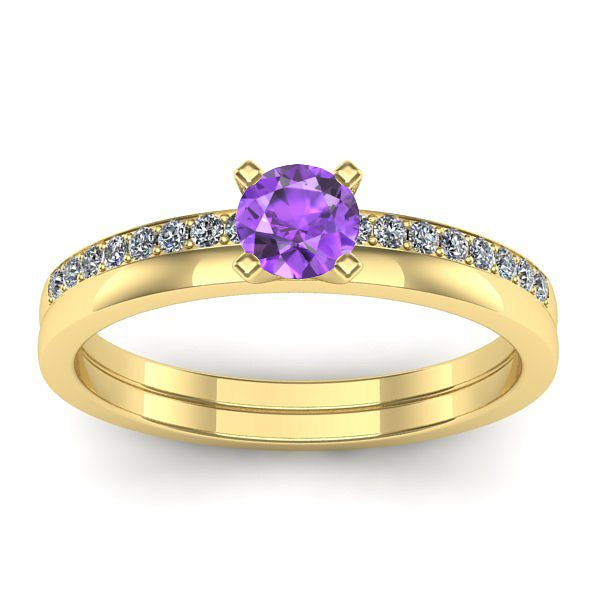 Inel cu ametist rotund