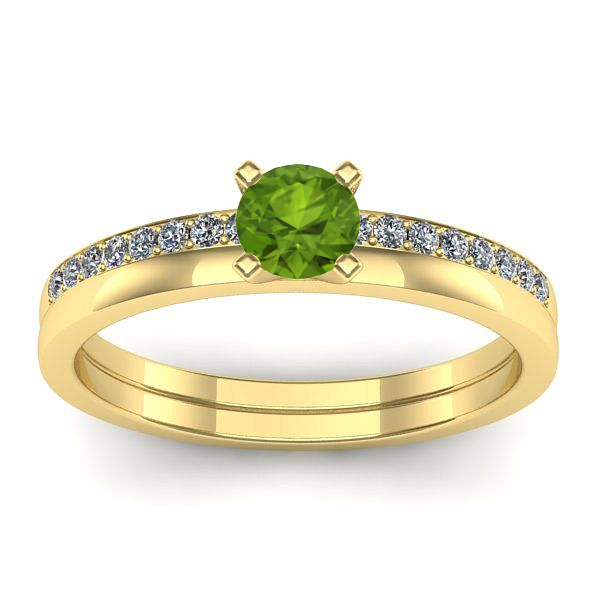 Inel cu peridot rotund