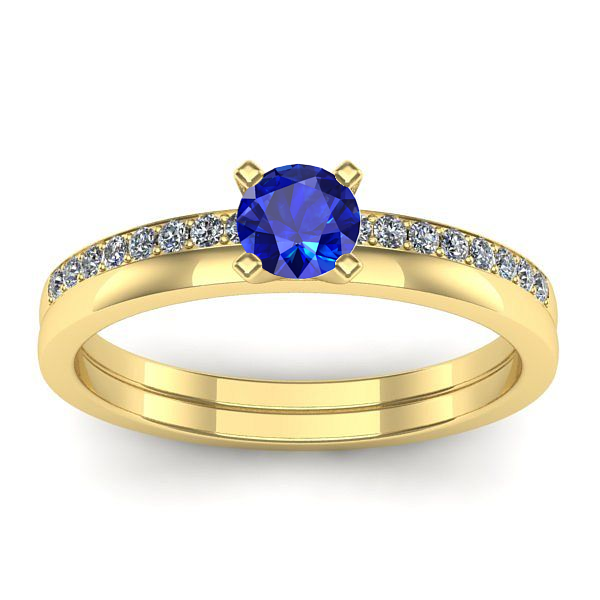 Inel logodna cu safir rotund