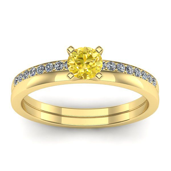 Inel logodna cu safir galben rotund