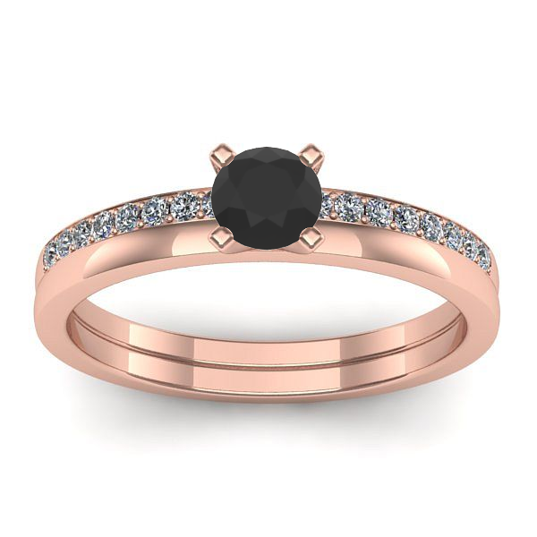 Inel logodna cu diamant negru rotund