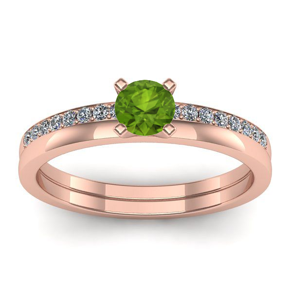 Inel de logodna cu peridot rotund