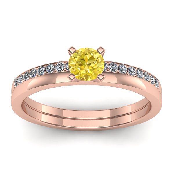 Inel de logodna cu safir galben rotund