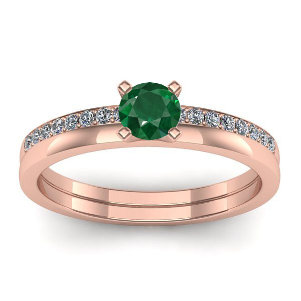 Inel cu smarald rotund