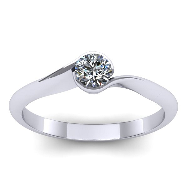 Inel cu diamant rotund