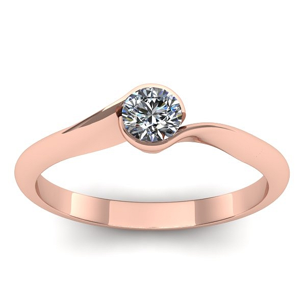 Inel cu diamant rotund