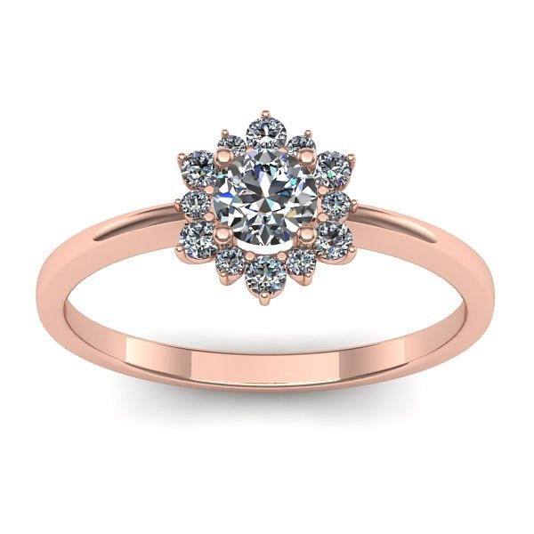 Inel cu diamant rotund