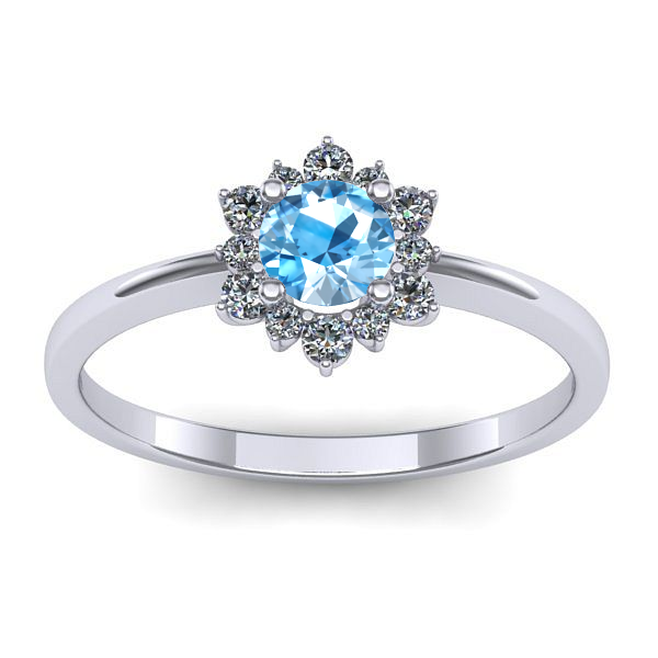 Inel de logodna cu topaz blue rotund