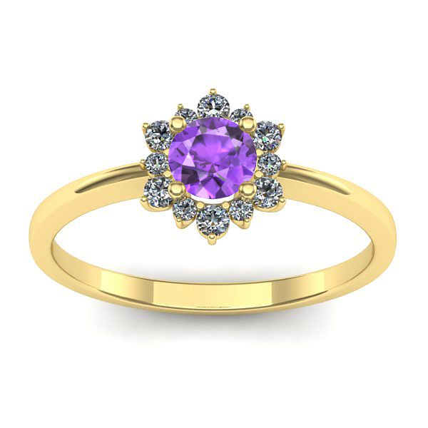 Inel logodna cu ametist rotund