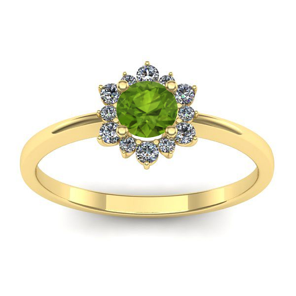 Inel logodna cu peridot rotund