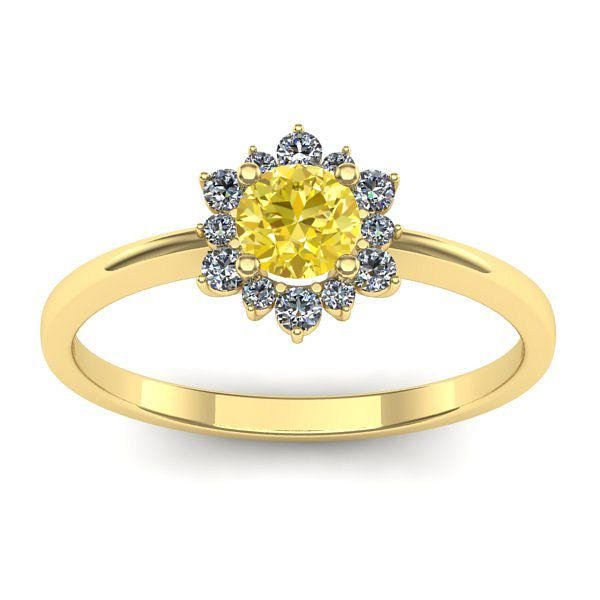 Inel de logodna cu safir galben rotund