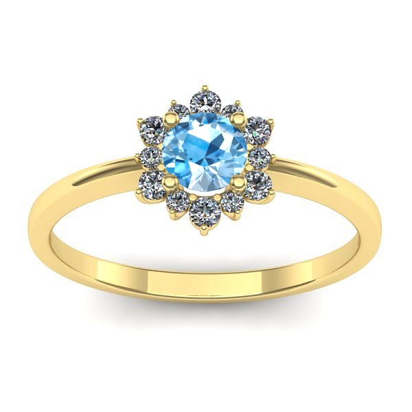 Inel cu topaz blue rotund