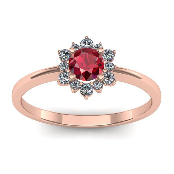 Inel de logodna cu rubin rotund