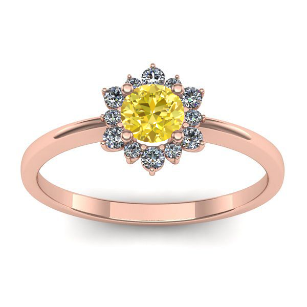 Inel cu safir galben rotund