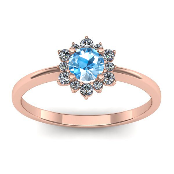 Inel logodna cu topaz blue rotund