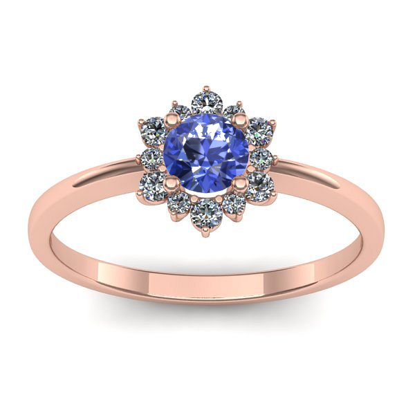 Inel cu tanzanit rotund