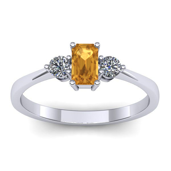 Inel cu citrin dreptunghiular