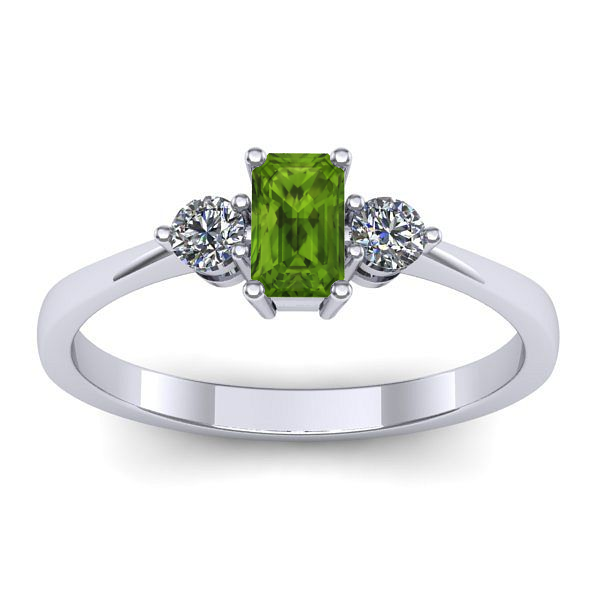 Inel cu peridot dreptunghiular