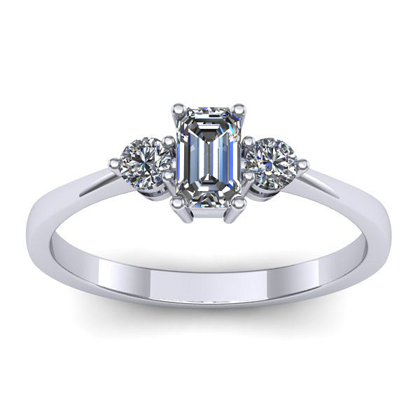 Inel de logodna cu safir alb dreptunghiular