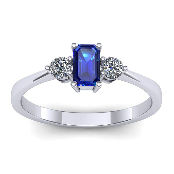 Inel cu safir dreptunghiular