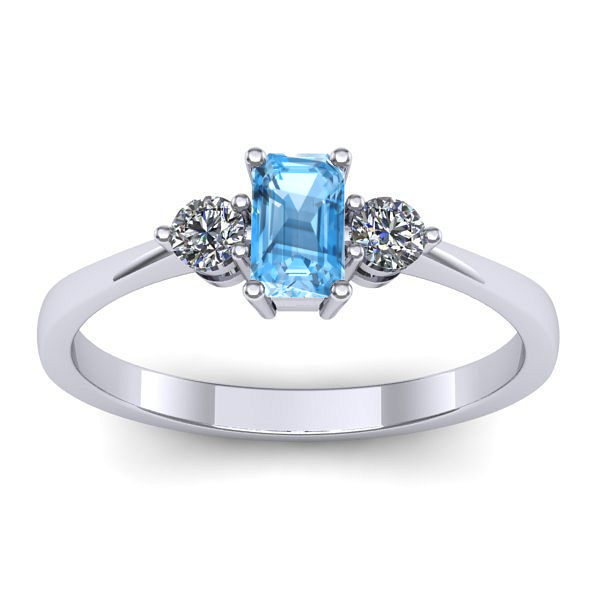 Inel cu topaz blue dreptunghiular