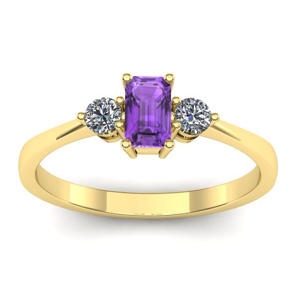 Inel cu ametist dreptunghiular