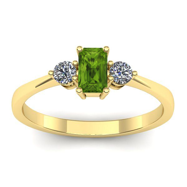 Inel logodna cu peridot dreptunghiular